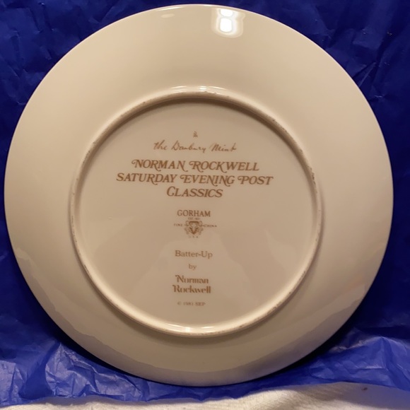 Norman Rockwell Batter Up Plate from the Danbury Mint Released Sept 1981 - Picture 5 of 6